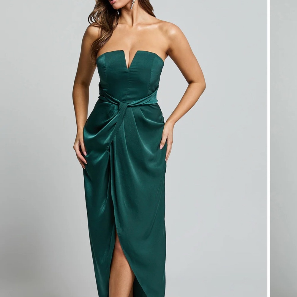 Showpo Strapless Emerald Green Dress